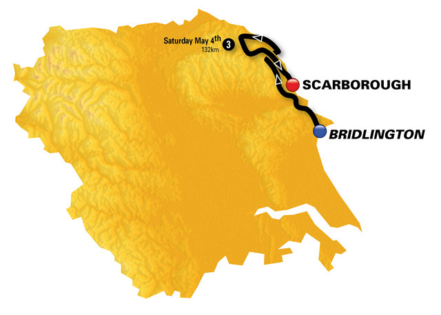 Map of Stage 3, Tour de Yorkshire 2019