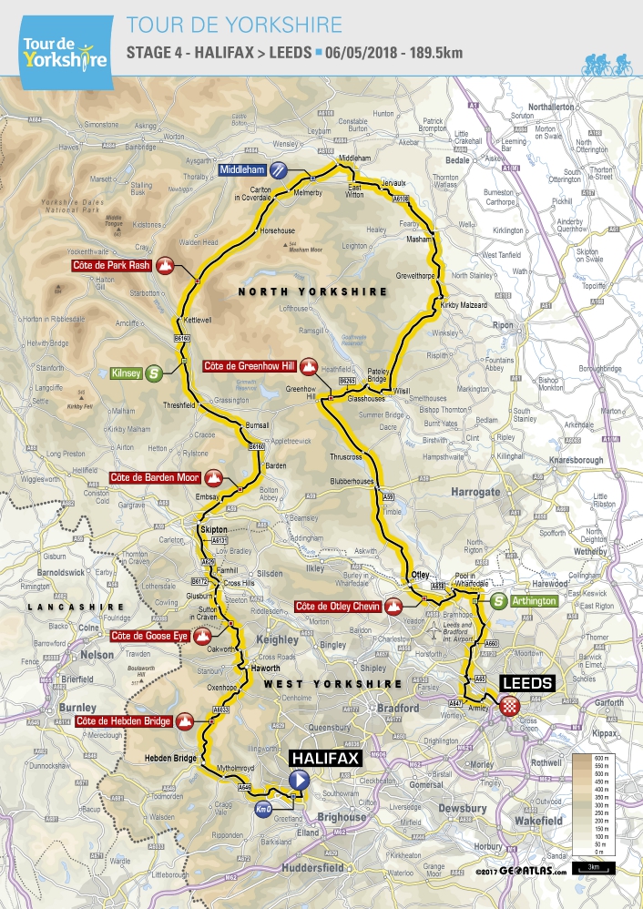 Map of Stage 4, Tour de Yorkshire 2018 Map of Stage 4, Tour de Yorkshire 2018