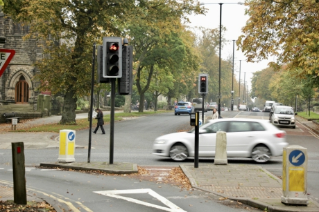 Bike traffic lights, Beech Grove/Victoria Avenue