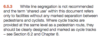 Para. 6.5.3 Cycle Infrastructure Design LTN 1/20