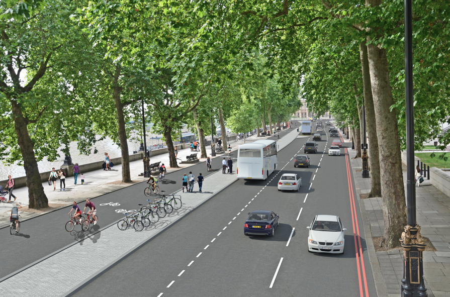 Proposed cycle superhighway on Embankment Proposed cycle superhighway on Embankment