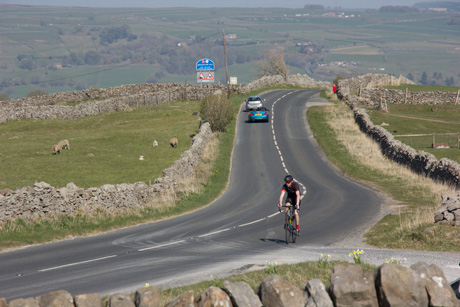 Cyclist on Greenhow Hill