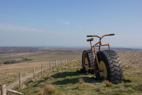 Giant bike at Coldstones Quarry, Greenhow Hill