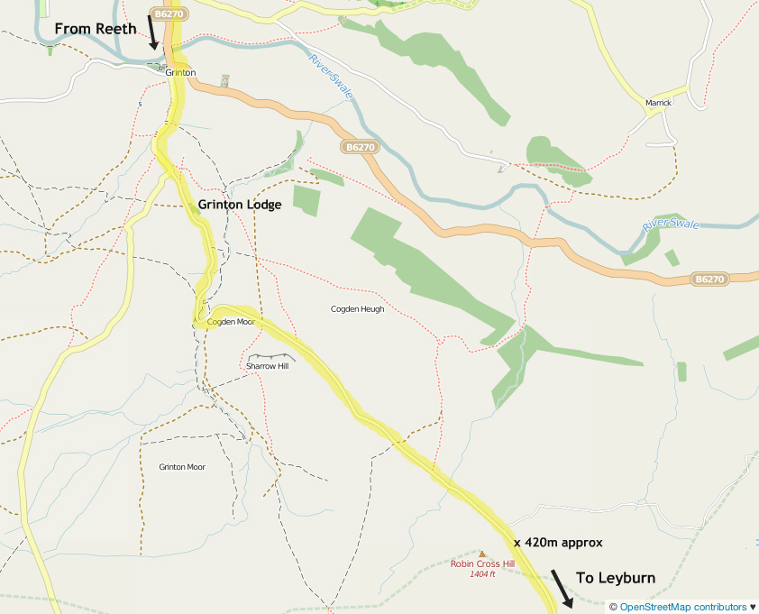 Map of the Tour de France Grinton Moor climb Map of the Tour de France Grinton Moor climb