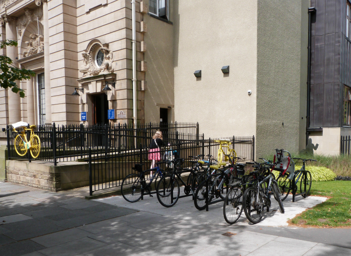 Cycle parking outside Harrogate Library Cycle parking outside Harrogate Library
