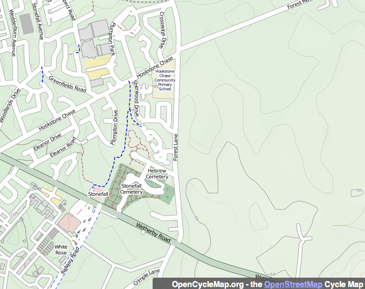 Map showing cycle route in Stonefall Park, Harrogate Map showing cycle route in Stonefall Park, Harrogate