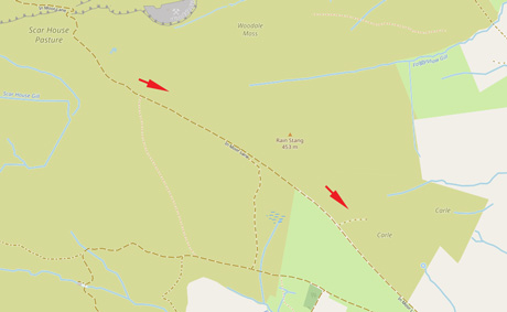 Map showing In Moor Lane