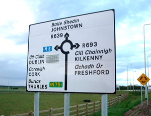 Road sign in Kilkenny
