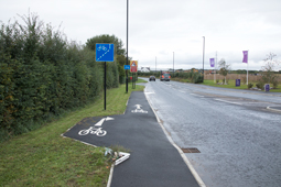 End of cycle pavement at Trinity Fields housing development
