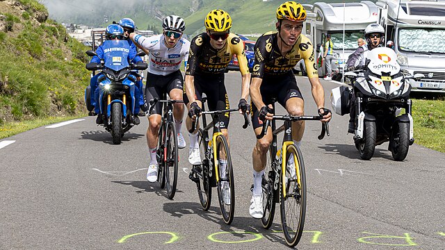 Kuss, Vingegaard and Pogacar on the Tourmalet in 2023
