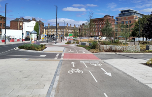 Visual showing Leeds City Links cycle track