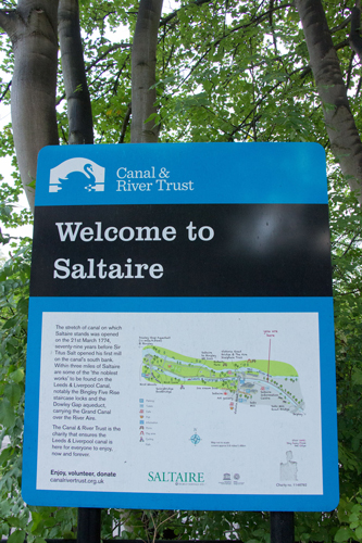 Info board, canal at Saltaire