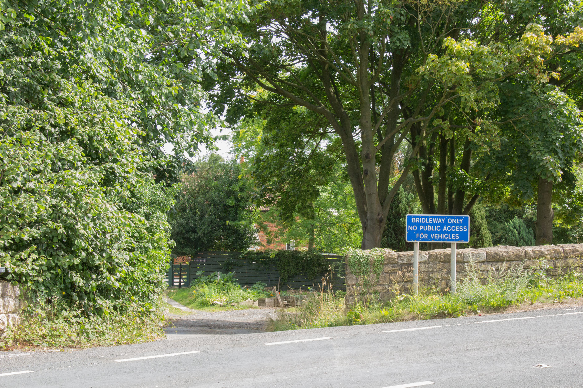 Mill Road bridleway turn-off Mill Road bridleway turn-off