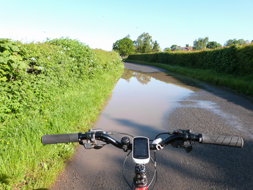 Standing water on Malton to Pickering Cycle Route