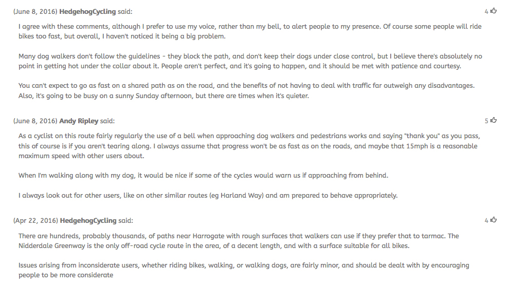 Nidderdale Greenway comments Nidderdale Greenway comments