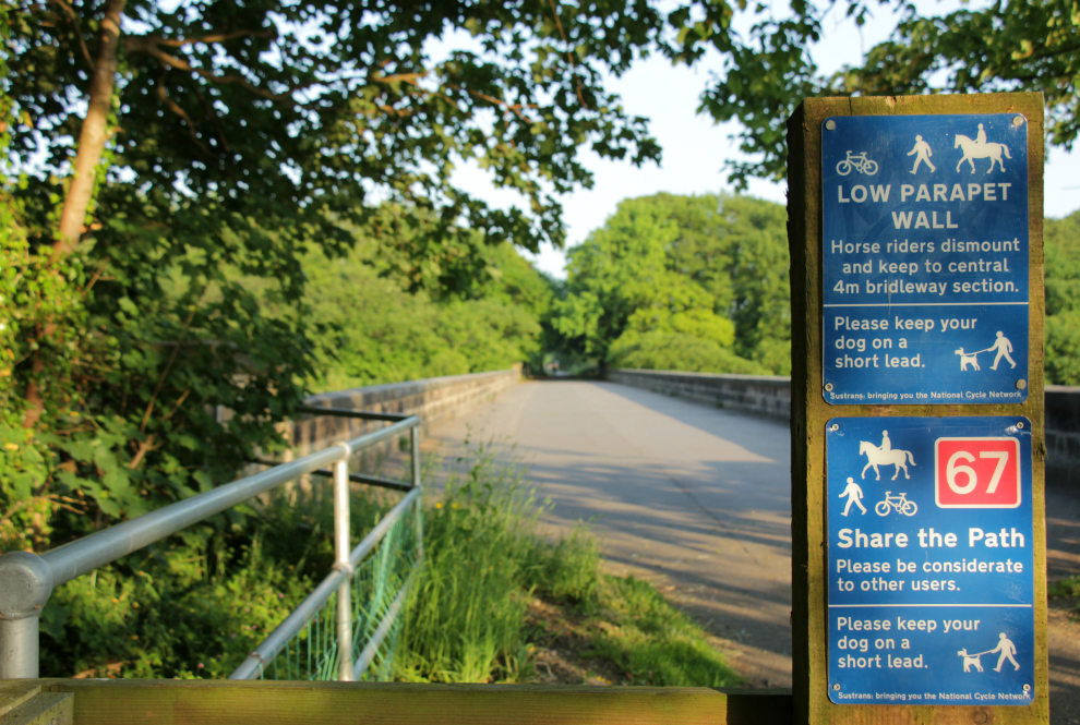 Shared path sign on Nidderdale Greenway Shared path sign on Nidderdale Greenway