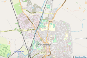 Map showing Northallerton Link Road