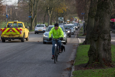 Cycling on Otley Road, Harrogate Cycling on Otley Road, Harrogate