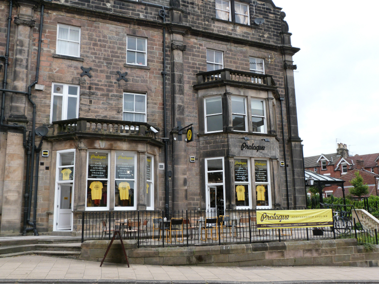Prologue cycle shop Harrogate, from outside Prologue cycle shop Harrogate, from outside