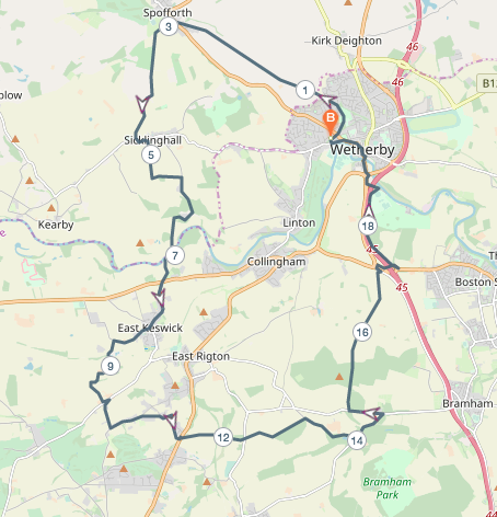 Overview map of the Red Kite Trail