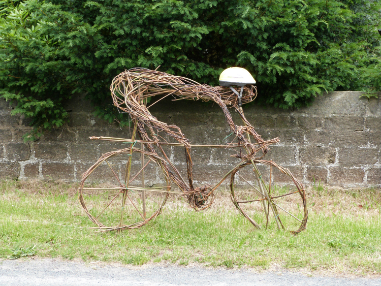 Willow cyclist sculpture, Sawley Willow cyclist sculpture, Sawley