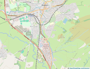 Map showing Skipton and Snaygill