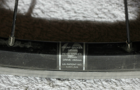 Spoke length label Spoke length label