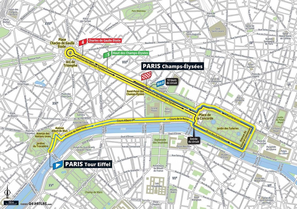 Map of Stage 1 TDF Femmes 2022
