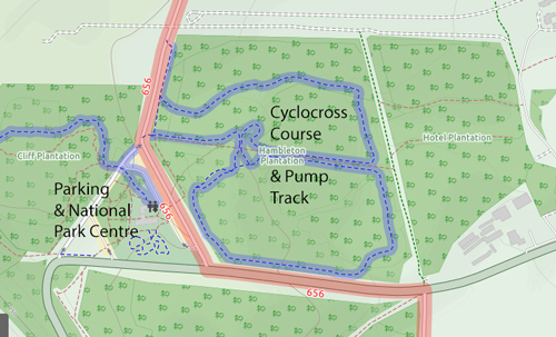 Map showing Sutton Bank Cyclocross course