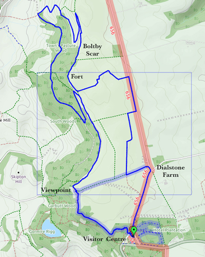 Map of the Fort Trail at Sutton Bank