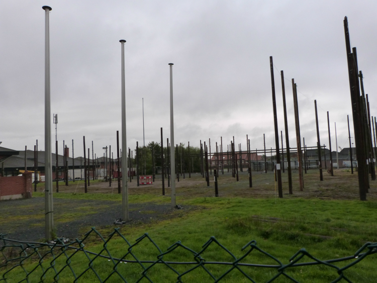 Telegraph poles on BT site Telegraph poles on BT site