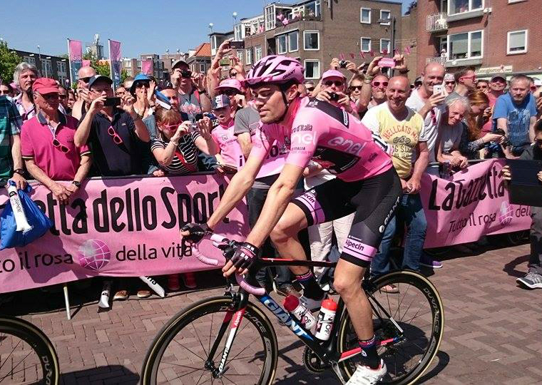 Tom Dumoulin in pink at the Giro d'Italia 2016